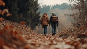 couple walking in nature